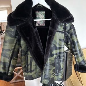 Young boys shearling coat